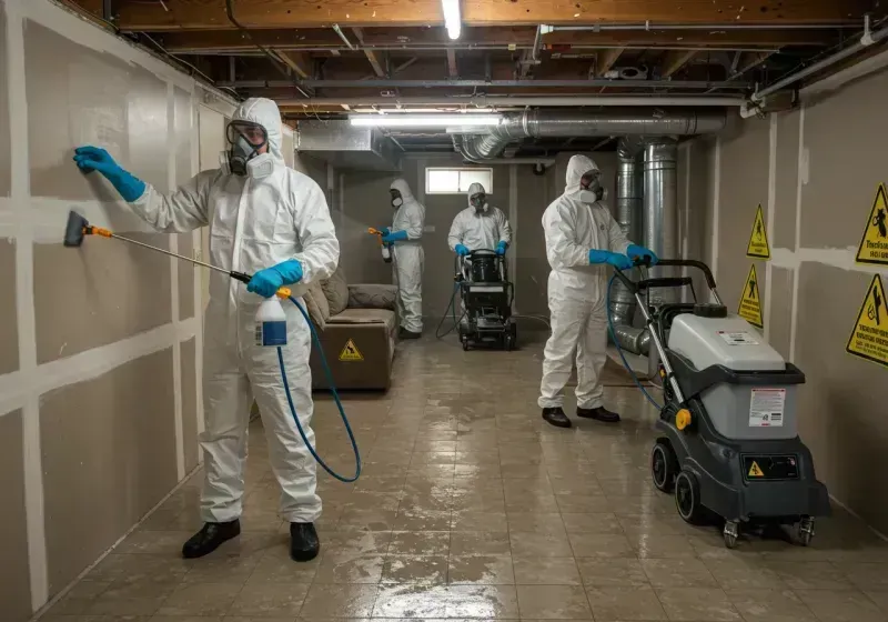 Basement Moisture Removal and Structural Drying process in Westfield, NJ